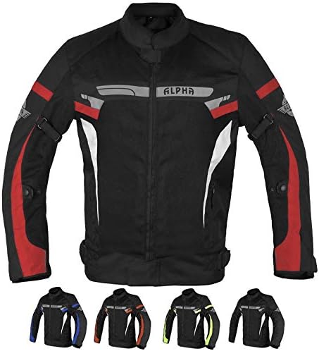 BREATHABLE BIKERS RIDING PROTECTION MOTORCYCLE JACKET MESH CE ARMORED (RED SPARROW, SMALL)