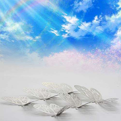 Mibee 12 pçs/set 3D Borboleta Adesivos de Parede Oco Removível Mural Adesivos DIY Art Decalques de P
