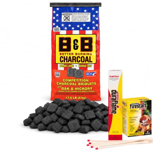 B&B Charcoal Competition Briquets Oak & Hickory, 17.6 lb Bundle