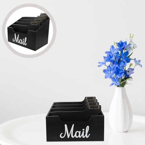 Organiseur papier clés bois compartiments rustique Artibetter - 8