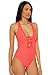 Becca Connect - Women's Plunge One Piece Swimsuit, Adjustable, Bathing Suits for Women, Dragon Fire, Large