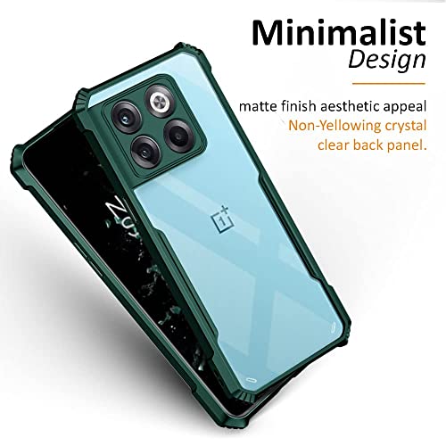 Image of WOW IMAGINE Poly Carbonate + TPU Shockproof Crystal Clear 1+ Oneplus 10T 5G Back Cover Case | 360 Degree Protection | Protective Design | Transparent Back Cover Case For 1+ Oneplus 10T 5G - Green