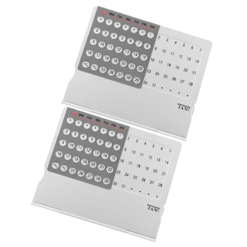 Parliky 2 Pièces Calendrier Infini Aluminium Plaque Métallique et Minimaliste Calendrier de Bureau Décoratif Multifonction pour Bureau Salle de Classe et...