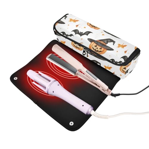 Bolsa organizadora para herramientas de cabello resistente al calor Hats Bats Marble para planchas alisadoras, rizadores y accesorios de cuidado capilar, portátil para viaje miniatura 2