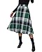 Pemieer Plaid Skirts for Women High Waist Wool Skirts A-Line Tartan Midi Skirts