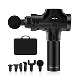 Pistolet de Massage,Pistolet de Fascia Avec 6 Têtes de Massage-20 Vitesses,Pour Masser les Muscles/Détend le Corps-Peut être Utilisé sur le Cou/Épaule/Dos/Jambes/Fesses/Mollets/Pieds/Mains Etc (B)