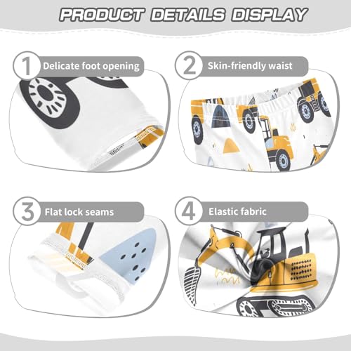 Bolaz Toddler Girls Leggings Printed Yoga Pants Leggings Excavating Machinery and Little Grass for Kids3