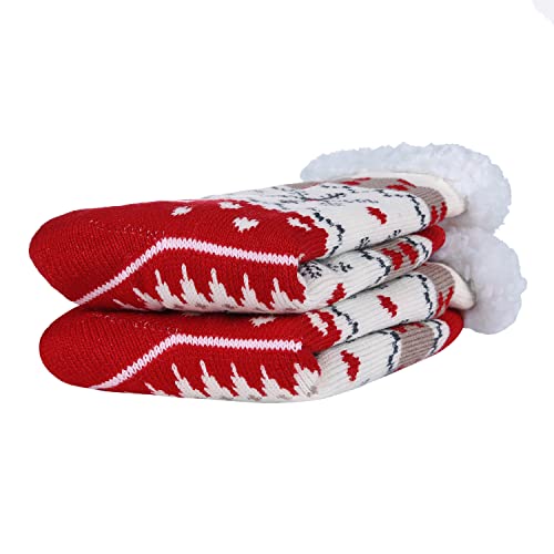 Image of Chassic Sherpa Lined Slipper Socks for Women, Non-Slip Cozy Winter House Socks, Soft Fuzzy Socks, Christmas Gifts for Women & Ladies Stocking Stuffers