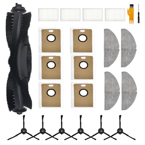 Image of 21 Pcs Accessories for Tapo RV30 Max Plus / RV30 Max / RV20 Max Plus /RV20 Max vacuum cleaner, 1 Main Brush, 4 Filters, 4 Mop Pad, 6 Dust Bags, 6 Side Brushes, for Tapo RV30 Max Plus Replacement