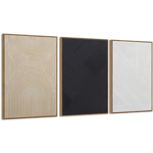 Neutral Textured 3D Wall Art Boho Abstract Hand-Painted Framed Wall