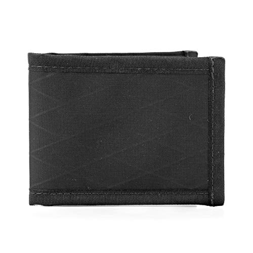 Flowfold Vanguard Minimalist Bifold Wallet - Ultralight, Slim Wallet, Front Pocket Wallet & Made in USA Wallet (Black)
