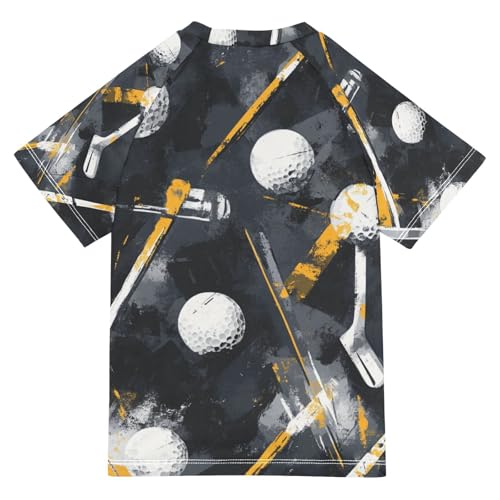 Boys Swing Shirts Golf Graffiti Sport Ball Rashguard Short Sleeve Kids T-Shirts Sun UPF 50+2