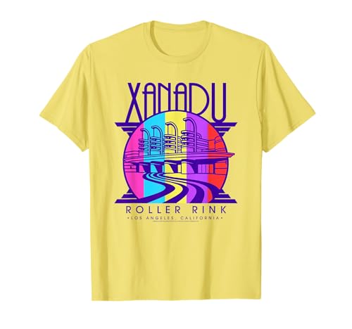 Olivia Newton-John Xanadu Roller Rink Rainbow Logo T-Shirt
