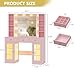 Makeup Vanity Desk with Mirror and Lights, Glass Top Vanity Table Set with Drawers & Power Outlet, Large Dressing Table with 3 Color Lighting Modes & RGB Cabinets for Women Girls Kids Bedroom, Pink