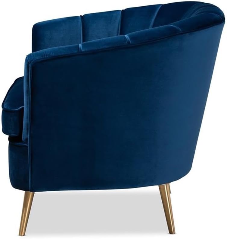 Baxton Studio Emeline Navy Blue Velvet Accent Chair