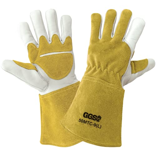 Global Glove Premium Grain Cowhide Welding Gloves with Fleece Lining for Added Comfort and Durability, EN 407 Certified Heat Resistance, 4