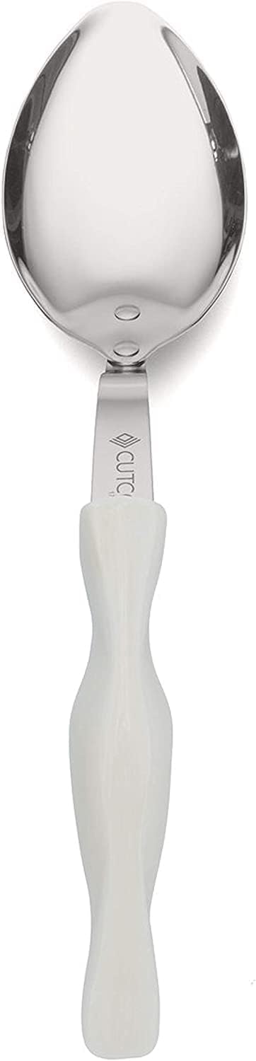 CUTCO Model 1712 Basting Spoon with White "Pearl" handle in factory fresh plastic bag.