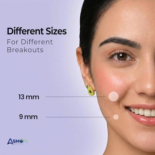 Image of ASMOFIT Acne Pimple Patch for Face | 72 Hydrocolloid Pimple Patches | 2 Percent Salicylic Acid | Invisible Waterproof Acne Patches for Whiteheads | Day and Night Use