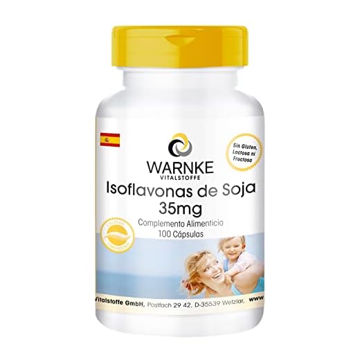 Isoflavonas de Soja 35mg – sin ingeniería genética – con Vitamina E – 100 Cápsulas | Warnke Vitalstoffe - Calidad de farmacia alemana
