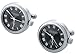 Produktbild Cufflinks with Watches Black Dials and Roman Numerals - Chrome - Gents Gift Box
