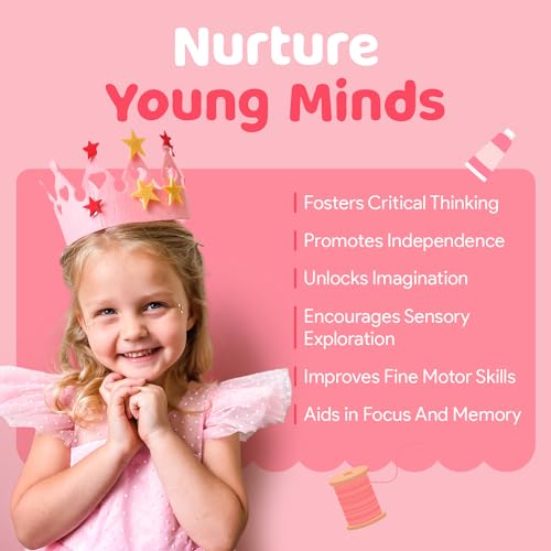 Image of Mumaloo Kids Craft Kit - 10 Unicorn & Mermaid Art Projects | No Mess . All Supplies Included . Ages 3 4 5 6 7 8 . Educational Gift for Girls . Toddler Arts and Crafts