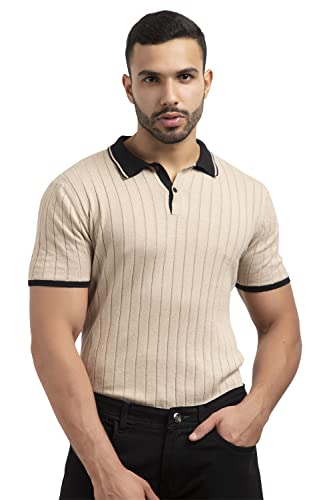 Image of Armisto Men's 100% Cotton Fancy Party Polo T-Shirt /Neutral Colour