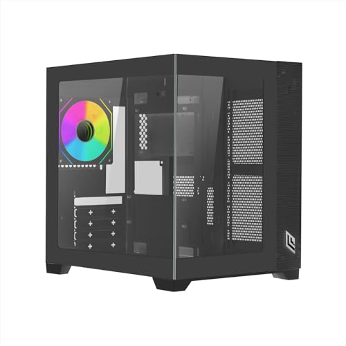 Gabinete Preto Mini Torre para PC Gaming Noua Vision ZK100 Micro ATX con Panel Frontal y Lateral de Vidrio Templado, Ventiladores ARGB y USB 3.0 miniatura 2