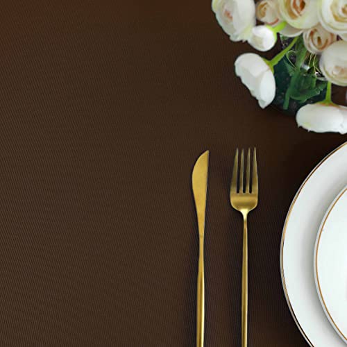 Image of FOLINS&HOME Brown Rectangle Tablecloth 90 x 132 Inch Waterproof Table Cloth