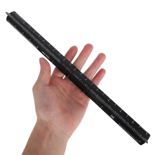 Regla triangular de metal Cabilock con escala de alta precisión de 30cm para ingeniería 4