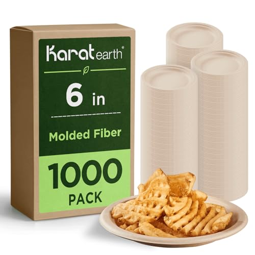 Karat Earth 6-Inch Compostable Disposable Paper Plates 1 000 Pack
