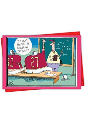 NobleWorks, Happy Valentine's Day Card with Envelope - Note Card for Loving Valentine - Hugs or Kisses 2420