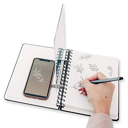 Viviva - Cuaderno de dibujo y bocetos EASY, tamaño A5, 32 hojas, papel Lessebo Design con espejo proyector, encuadernado en piel sintética premium, perfecto para acuarela