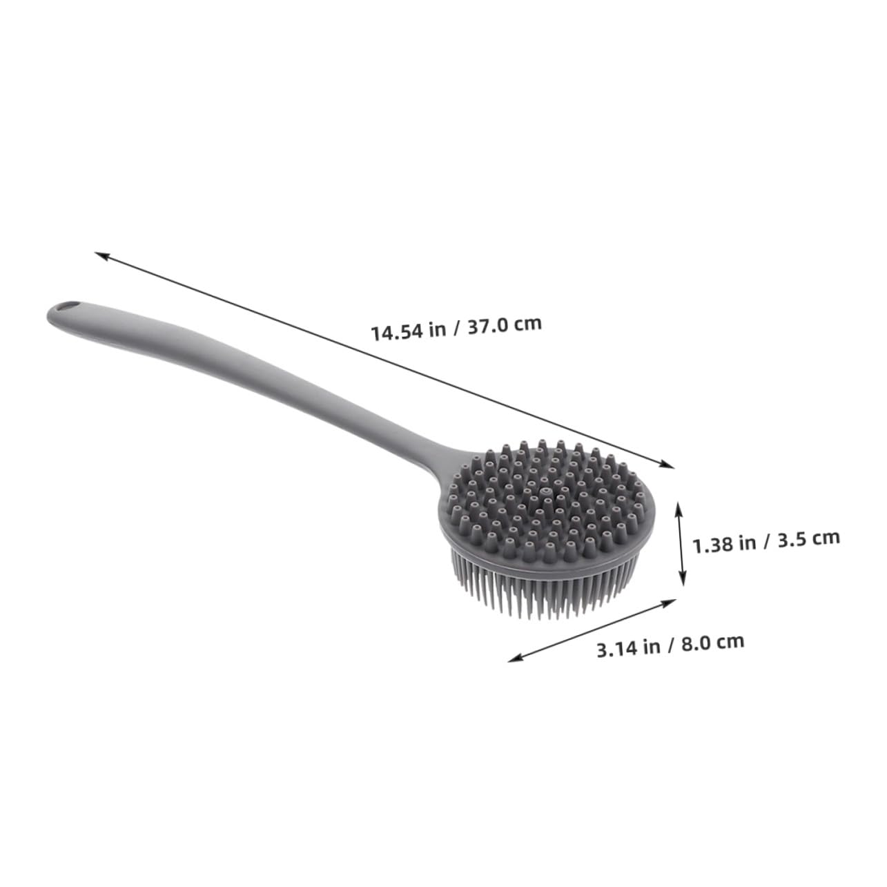 POPETPOP 2 Stück Silikon Rückenbürste mit Langem Griff Langlebiger Flexibler Körperschrubber für Dusche und Massage Tragbar Ergonomisch für Rücken Nacken Ganzkörperreinigung Hautpflege