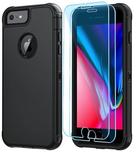 SunStory Compatible with iPhone 6/7/8 Case with HD Screen Protector, 3-Layer Heavy Duty Full-Body Cover,3 in 1 Hybrid Protective Case for iPhone 6/7/8 4.7