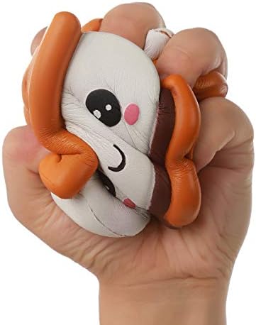 Anboor 4 Pcs Squishies Smore Waffle Cake Pizza Coffee Cup Kawaii Scented Soft Slow Rising Squeeze Stress Relief Kids Toy Valentines Day Gifts