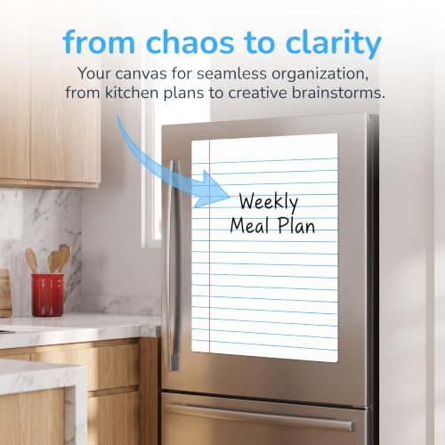 Magnetic Lined Dry Erase Whiteboard Sheet, 50×70cm (20×28 Inch) Reusable Writing Practice Board, Laminated Notebook-Style Paper for Home, Office, Group Activities, Studio & Wall Display,White - Image 3
