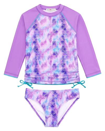 Image of weVSwe Girls Rash Guard Set 2-Piece UPF 50+ Sun Protection Swimsuit 2T-14 Years