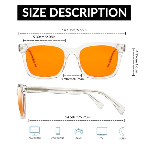 Image of 99.9% Blue Light Blocking Glasses, AR Coating, Computer Screens Gaming for Men Women, Stop Eyestrain, Better Sleep