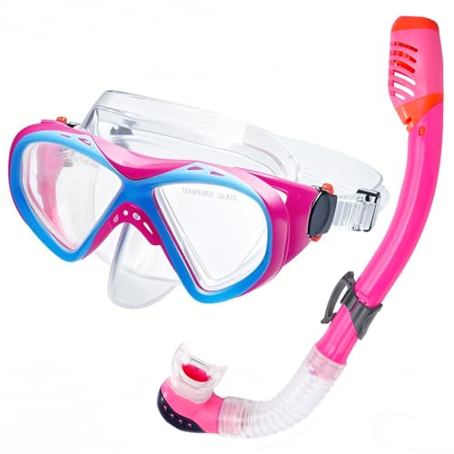 Equipo de Snorkel para Niños, Set de Snorkel para Edades 5-15, Máscara de Buceo con Cristal Templado y Vista Panorámica de 180 Grados miniatura 1