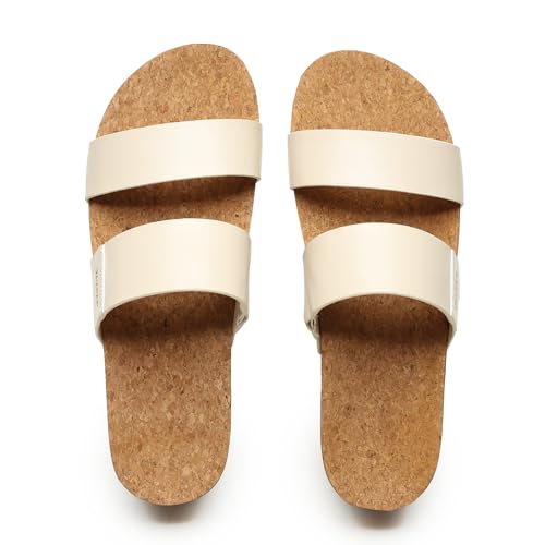 Image of Womens Platform Sandals with Arch Support Slip on Slides Comfortable Summer Beach Sandals Cork Footbed Cushion Wedge Sandals for Women