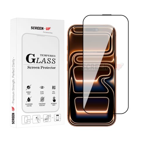 Image of ScreenUp Tempered Glass For Apple iPhone 17 Pro Max - Ultra Clear, 9H Scratch Resistant, Full Coverage, Easy Install Screen Protector