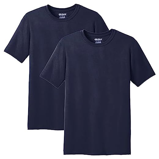 Gildan Men's Moisture Wicking Polyester Performance T-Shirt, 2-Pack, Navy, X-Large