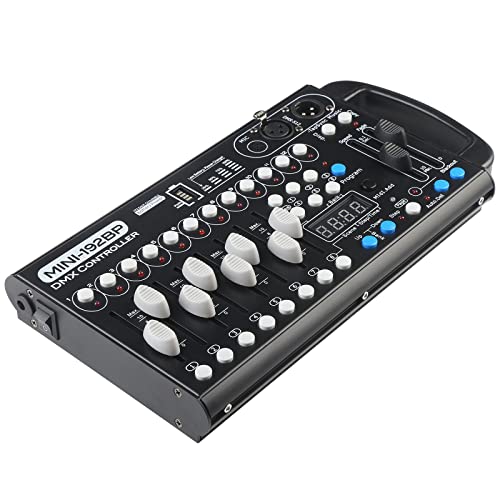 Dmx Controll Lichtmischpult Dmx Controller Eingebaute Batterie 192 Kanäle Dmx Konsole, Lichtmixer Dmx 512 Controller Musikgesteuert Akku Lichtpult Dmx Pult für Moving Head Partylicht Dmx Controler