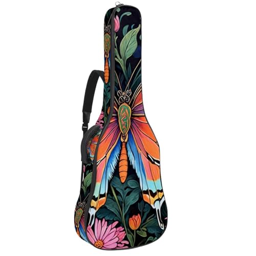 Étui étanche pour guitare de 101,6 cm avec poches et motif papillon multicolore