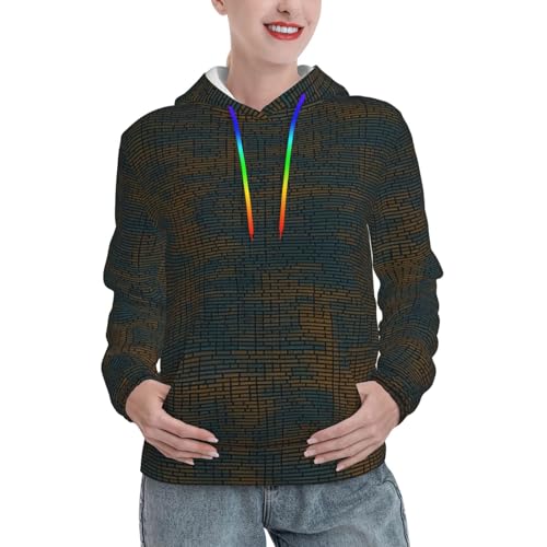 Sweat à capuche code de programmation imprimé graphique avec poche kangourou