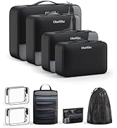 9 Set Packing Cubes for Travel,Gifts for Women Mom Kids,TSA Approved Bags for Makeup,Cosmetic,Toi...