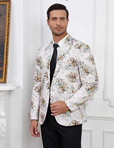TURETRENDY Men's Printed Blazer Casual Slim Fit One Button Sports Coat Festival Party Jacket3