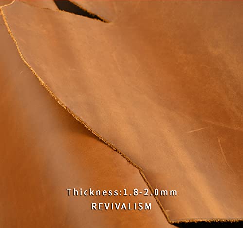 Leather Scraps，Leather Sheets For Crafts,Tooling Leather Square 2.0Mm Thick Finished Crafts Tooling Sewing Hobby Workshop Crafting Leather Accessories (Yellow Brown,12X12In) #TOP6