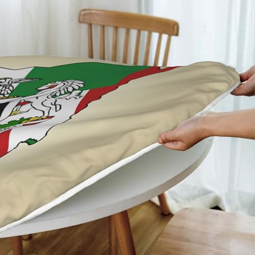 Mantel redondo de Nigeria ajustable e impermeable de tela Oxford para mesa de jardín y comedor 6