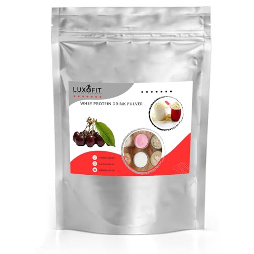 Luxofit Whey Eiweiß Pulver, Proteinpulver mit L-Carnitin, fruchtiger Geschmack, geeignet für Muskelaufbau, schnelle und einfache Zubereitung, Made in Germany (200 g, Sauerkirsche)